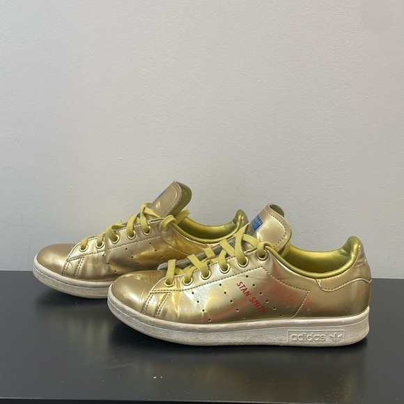 Adidas Originals Stan Smith Legacy Sneaker Gold Metallic kids women’s size US4 - Picture 3 of 12